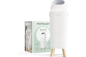 Momcozy blöjhink med patenterad luktkontroll med trippeltätning, bred öppning, ergonomisk höjd, stor kapacitet med insynsfönster, barnsäker låsning, passar standardpåsar