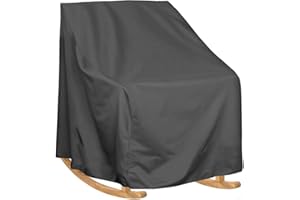 Wenyouya Funda para silla mecedora de jardín, protector de muebles de patio al aire libre con cordón ajustable, poliéster resistente a la intemperie, impermeable, para sillas giratorias con asas