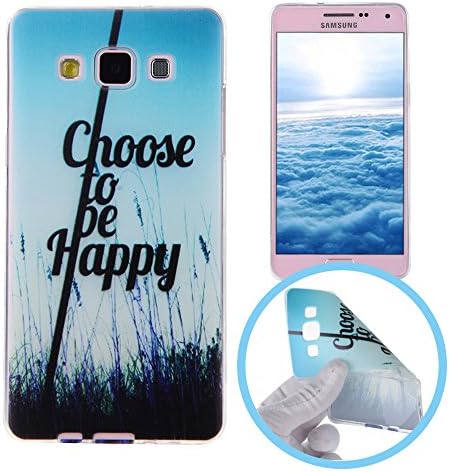 Silingsan Silicone Case for Samsung Galaxy A3 2015 SM-A300F TPU Rubber Gel Cover Ultra Slim Thin Phone Skin Soft Flexible Shell Anti-Scratch Anti-Shock Protective Bumper - Choose to be Happy