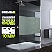 Produktbild 90x200 cm Luxus Duschwand aus Echtglas Bremen2MS, Stabilisator 4-eckig, 10mm ESG Sicherheitsglas Milchglas-Streifen, inkl. Nanobeschichtung
