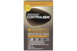 Just For Men Control GX Champú Y Acondicionador para Canas Hombre, Reduce Gradual Y Permanentemente El Cabello Gris en Cada Lavado, Para Todos Los Tonos, 118ml