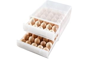 La Llareta Eier Aufbewahrungsbox, 60 Eier / 2 Schicht Transparenter Eierkarton, Eierbehälter für Kühlschrank, PP Kunststoff, Stapelbar, for Eierkonservierung, Eiertransport, Hotelrestaurant