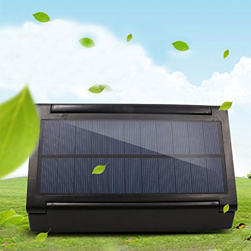 32 LED Solarleuchte mit Bewegungsmelder, Solar Wandleuchte / Bewegungssensor Solarlampe / Solar Außenleuchte mit Zaunlampen Für Patio, Plattform, Yard, Kampierendes Faltbares Wasserdichtes (Schwarz) Solar Wall Lights - 9