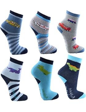 Baby Socken,6er Pack,Baumwolle,Jungen,Motiv Dino-Auto