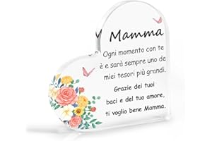 CDIXLMUZ Idee Regalo Mamma Decorazione Targa Acrilica Regali Festa Della Mamma Compleanno Natale Thanksgiving Grazie Targa Acrilica Originali Regali Festa Della Nonna, regalo Donna Decorativa in Acrilico