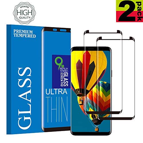 KUTUKU Lot de 2 Films protecteurs d'écran en Verre trempé 3D pour Galaxy S9 Protection d'écran Transparent