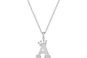 Hcvone Initial Necklace Letter Necklace For Women Girl Charm Choker Silver Jewellery Alphabet Necklace Dainty Crown Crystal Pendant Necklace Birthday Christmas Gifts