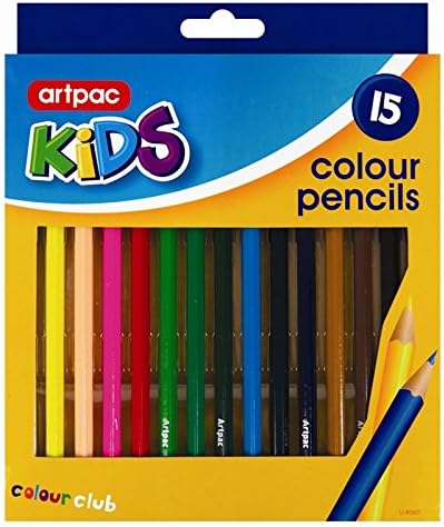RAGE ACCESSORIES 15 x Premium Colouring In Pencils Colour Art Crafts Kids School Assorted Colours