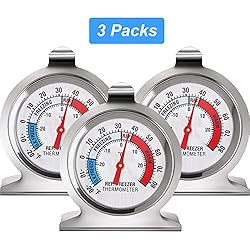Thermomètre Réfrigérateur Congélateur Thermomètre à Large Cadran Série Classique Thermomètre de Température pour Congélateur Réfrigérateur Refroidisseur (3)
