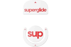 PULSAR GAMING GEARS Superglide 2 – Patins de Souris en Verre Ultra résistant, Ultra Rapide, Lisse et Durable pour Logitech G Pro X Superlight (Blanc et Rouge)