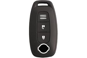 OTMIK Custodia in Silicone per Chiavi per Nissan X-trail T33 Qashqai J12 Teana 2022 2023 2 Pulsante Accessorio per auto con Supporto a Guscio Remoto (Nero)