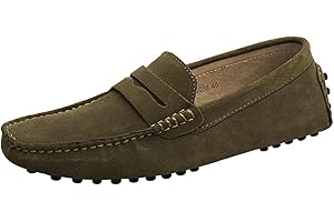 Jamron Hommes Daim Penny Loafers Confort Chaussures de Conduite Mocassin Slippers