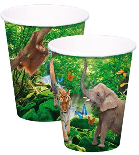 NEU Becher Safari Party, ca. 250 ml, 8 Stück