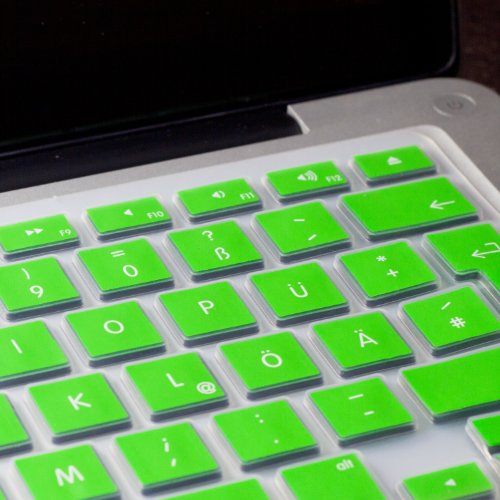 MiNGFi Deutsche Tastatur Silikon Schutz Abdeckung QWERTZ für MacBook Pro 13, 15, 17 Air 13 Zoll EU Keyboard Layout Silicone Cover – Grün - 3