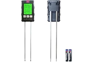 SILKWISH 6 in 1 tester PH-metro, misuratore di umidità del terreno, tester di umidità per PH, luce e umidità, misuratore digitale di pH per terreno per piante, idroponica, orto, prato