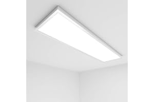 ‎VKELE Vkele LED Panel Deckenleuchte 120x30cm Neutralweiß 4000K, 36W, 3750 lumen, Weißrahmen, Panelleuchte, Deckenlampe, Büroleuchten mit Montagerahmen Aufbaurahmen Weiß für Schlafzimmer, Büro