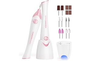 TOUCHBeauty manikyr pedikyr nagelfilsset, manikyrborrsats, 5-i-1 bärbart nagelfilborrsystem för salongskvalitet vård av händer och fötter hemma, batteridriven AG-1335C