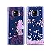 Produktbild [2 Packs] Hülle für Huawei Mate 20 Pro, Misstars Transparent Weich TPU Silikon mit Malerei Muster Clear Backcover Anti-Rutsch Kratzfeste Schutzhülle, Kirschblüten + Mädchen