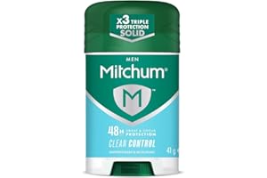 REVLON Mitchum Men Triple Odor Defense Deodorant Stick & Antiperspirant (41g) Clean Control Dermatologist Tested