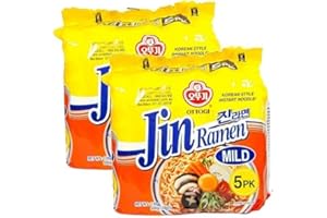 STARRY MART Ottogi Jin Ramen Mild Spicy Korean Instant Noodles Ramyun 120g (Pack of 10)