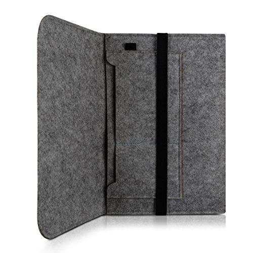 kwmobile Laptoptasche Filz Sleeve für 11″ 11,6″ Laptop / Tablet – Notebook Tasche Schutzhülle Laptop Case Hülle in Grau mit Innentaschen Innenmaße: ca. 31,5 x 25 cm - 8
