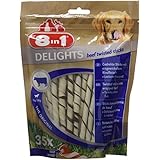 8in1 Delights Beef Twisted Sticks (gesunder Kausnack für sensible Hunde, hochwertiges gedrehtes Rindfleisch), 35 Stück (190 g Beutel)