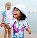 Snapper Rock Girl's UV One Piece Short Sleeve Swimsuit - Purple/White/Blue, 1-2 Years