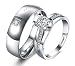 Via Mazzini White Gold Plated Crystal Proposal Couple Rings For Boys And Girls (Ring0359) RS.599.00