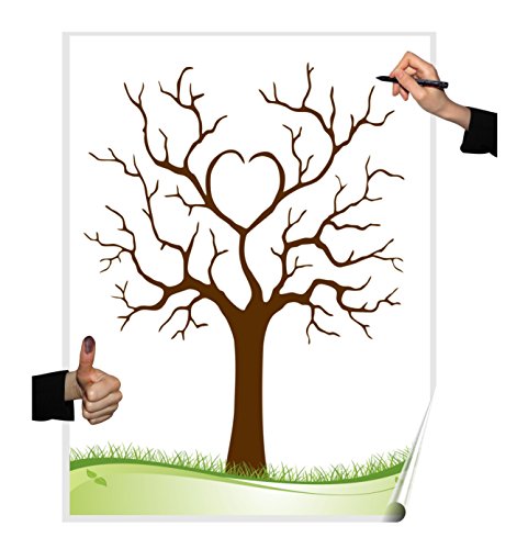 Wedding tree Poster versch. Motive, Partyspiel Fingerabdruck baum, Hochzeit, Geburtstag, Gästebuch