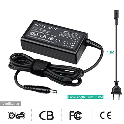 [TUV GS LISTED] HUIKEYUAN 19V 60W 40W Notebook Netzteil Ladekabel Steckers für Samsung RV510 RV510i RV511 RV515 R540 R530 R580 R440 R480 RV520 RV711 RV720 RC512 R580I R580E R540E R540 R440I R480I R430I R530CE; Sansung QX411 QX410 Q430 Q430H SF310 SF311 SF410 SF411i SF511 SN6000 T10 V20 V25 V8095cx P560 P560I NP-NF310, Samsung CPA09-004A BA44-00242A AD-6019R 0335A1960(Stecker 5,5*3,0mm) - 2