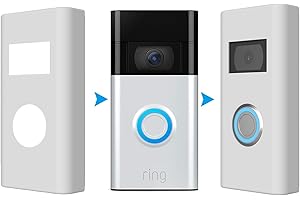 TYEYOBER Silicone Skin Case Cover for Ring - Protects Ring Video Doorbell (2nd Gen & Plus) from Sun Glare, Weather & UV