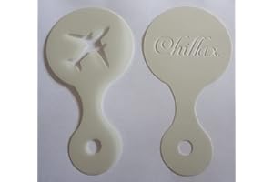 COFFEE & CAKE INSPIRATIONS UK Plane & Chillax coffee cup/cappuccino stencils reusable many times gift present tourism holiday airplane aeroplane