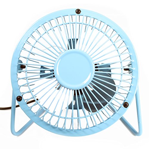 Aluminium 4″ Portabel USB Schreibtischventilator – BLAU – Transpotrabel Retro USB Desk Fan / USB VENTILATOR / TISCHVENTILATOR (4 ZOLL) für Die Tisch / Schreibtisch - 3
