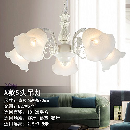 Preisvergleich Produktbild Osradmd Garten im Europäischen Stil, Kronleuchter, rustikale Lampen, einfache und moderne Atmosphäre, Schlafzimmer, Esszimmer Lampe, Nordamerika Typ Wohnzimmer Lampe, A-5 Kopf_Förd