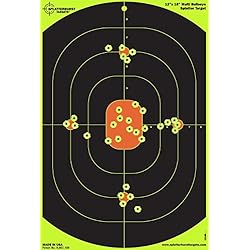 Lot de 25-30,5 x 45,7 cm Bullseye Cible splatterburst - Voir instantanément votre Shots Burst vives jaune fluorescentes à impact.