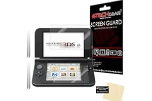TECHGEAR [2 Pack] Protection d'Écran pour Nintendo 3DS XL, Film de Protection Haut et Bas Ultra Clair avec Chiffon de Nettoyage et Carte d'Application Compatible pour Nintendo 3DS XL