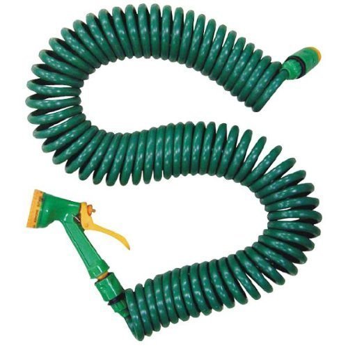 50FT COIL 50 FT 15M GARDEN HOSE PIPE + SPRAY GUN NEW