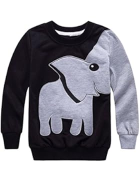 Jungen Kinder Baumwolle Sweatshirt Elefant Langarmshirt Pullover Top 98 104 110 116 122 128 134