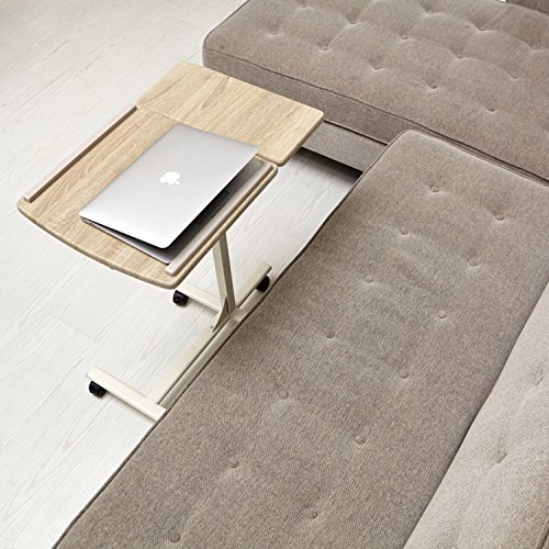Einstellbare Laptop Tisch Sofa Nachttisch Coavas Overbed Tabelle 5 Einstellbare H?he Platz sparen bewegliches robustes Notebook Computer Stand Schreibtisch (Buche) - 4