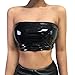 Produktbild Hffan Weste Damen Sommer Tops Sexy Leder Schulterfrei Bodycon Push Up Bandeau BH Casual Sommer Boob Bandeau Tube Bustier Tank Tops Clubwear Oberteile Elegant Blumen Tanktops Weste (Schwarz, XL)