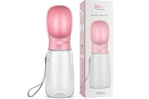 HEZEZOIY Botella de Agua para Perro, Antibacteriano Botella Portátil de Agua Potable para Perros y Gatos al Aire Libre, Libre de BPA (Rojo 350ml) (550ml Rosa)
