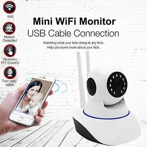 Home Security Wireless WiFi IP Camera 720P HD Remote Monitoring Surveillance Camera Day and Night Vision Motion Detect Alarm Monitor