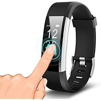 Sprinto GKM12 ID115 Bluetooth Smart Fitness Band Watch for Men/Women with Heart Rate ActivityTracker Waterproof Body | Steps and Calorie Counter, Blood Pressure, Distance Measure, OLED Touch Screen