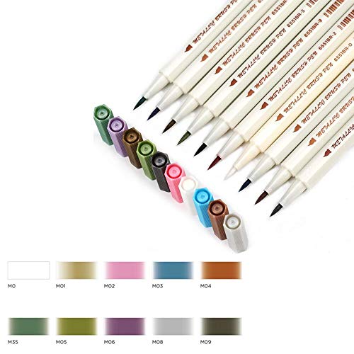 Marcadores Metalizados de Meloive,Bolígrafos de Cristal, Set Específico de 10 Colores para Dibujar álbumes de Fotos,Creador de Tarjetas, Apto para Cualquier Superficie Papel