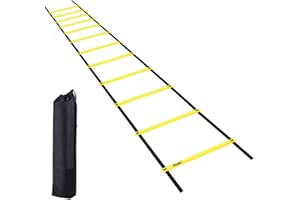 AXVRAV 10m Koordinationsleiter, Trainingsleiter Set, Fussball Trainingszubehör Kinder Koordinationsleiter, Speed Ladder mit Tasche, Trainieren Kraft, für Koordinationstraining, Fussball Training, Basketball