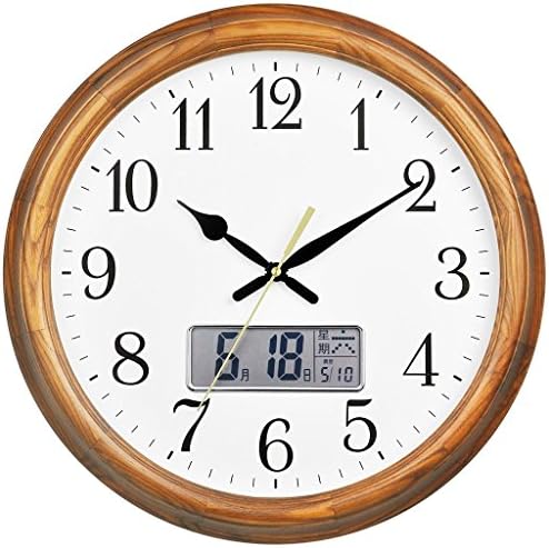 KYDJ Wood Customs 16 hours lounge Mute Calendar Creative Home Electronic bedrooms Watch Clock Rollsnownow (capacity: (b)