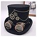 Produktbild XIANGBAO-Hat Vintage Steampunk Gear Brille Floral Schwarz Zylinder Punk Stil Fedora Headwear Gothic Lolita Cosplay Hut Cosplay Roleplay Rave Burning Festival (Farbe : Schwarz, Größe : 61 cm)