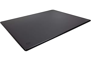 Thirteen Chefs Commercial Plastic Cutting Board, NSF, HDPP High Density Poly Black 24 x 18 x 0.5 Inch
