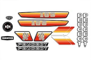 SUPER FABRIQUE 103 MVL Sport zestaw do dekoracji Twojego motoroweru Peugeot jak w tym czasie (pomarańczowy)