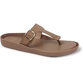 Carlton London Women's Buckle Accent Thong Sandals